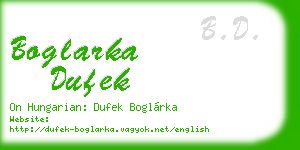 boglarka dufek business card